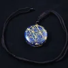 Pendentif orgonite lapis-lazuli sur son cordon tressé